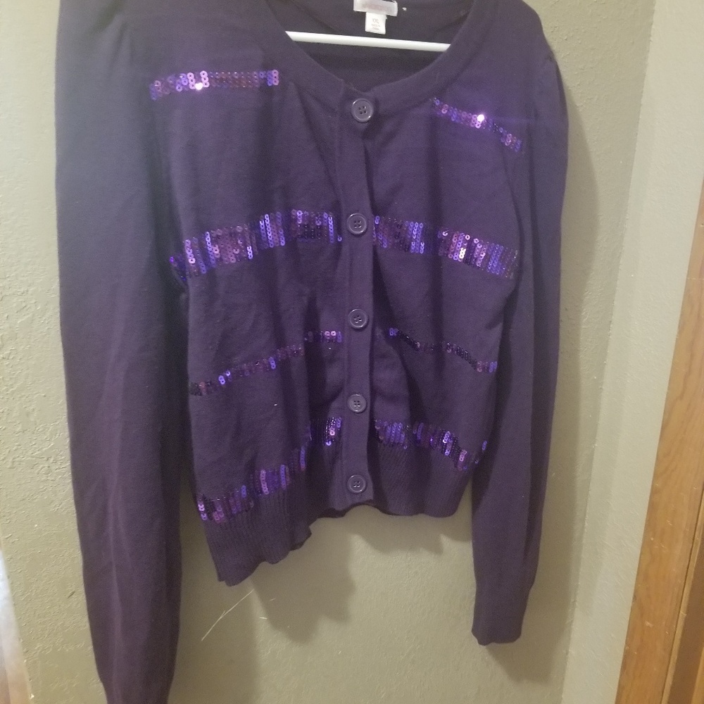 Purple sequin sweater